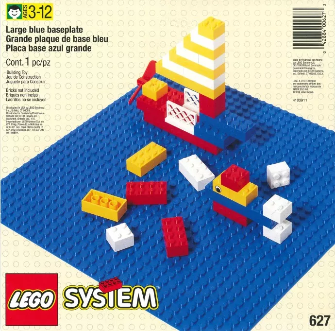 Set LEGO Basic 627 Building Plate, Blue
