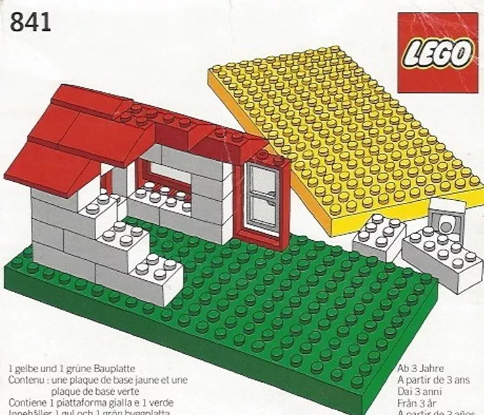 Set LEGO Basic 841 Baseplates, Green and Yellow