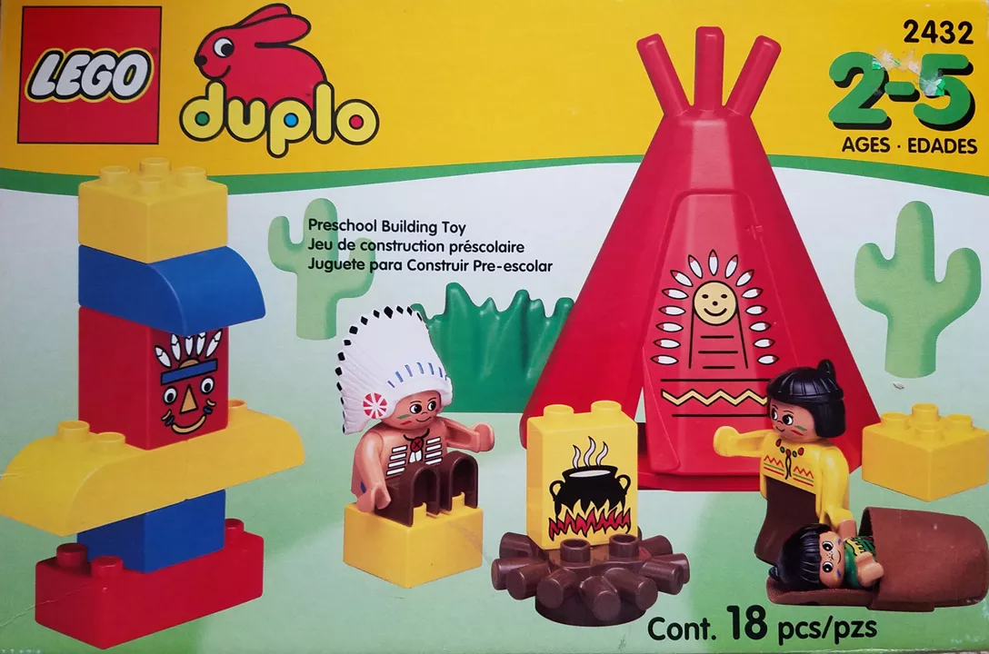 Set LEGO Duplo 2431 Big Chief Brown Bear and Canoe