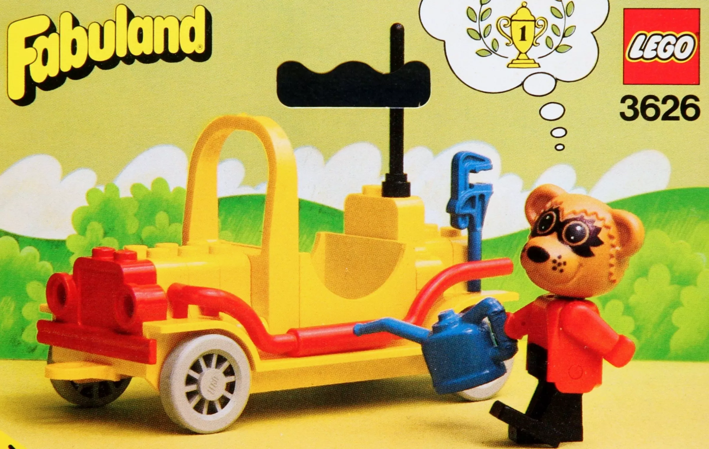 Set LEGO Fabuland 3626 Roger Racoon and his Sports Car