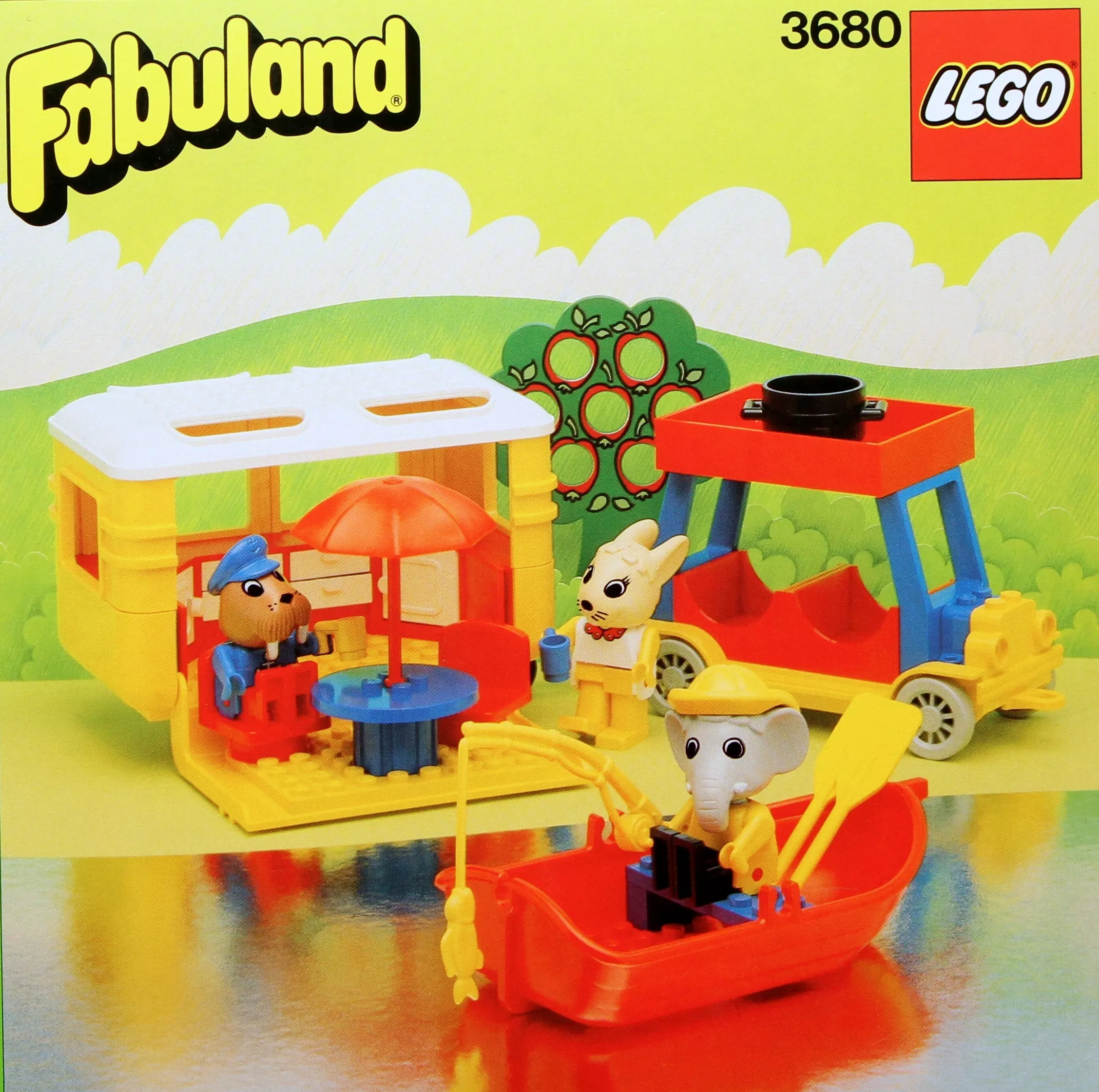 Set LEGO Fabuland 3680 Caravan and Rowboat