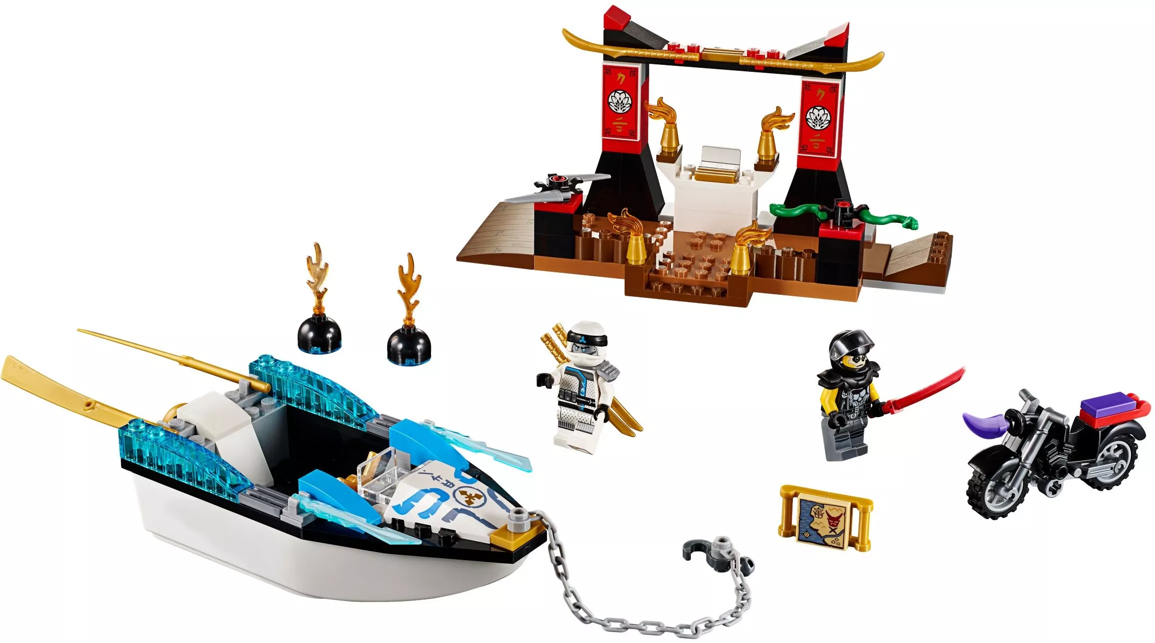 Set LEGO Juniors 10755 Zane's Ninja Boat Pursuit
