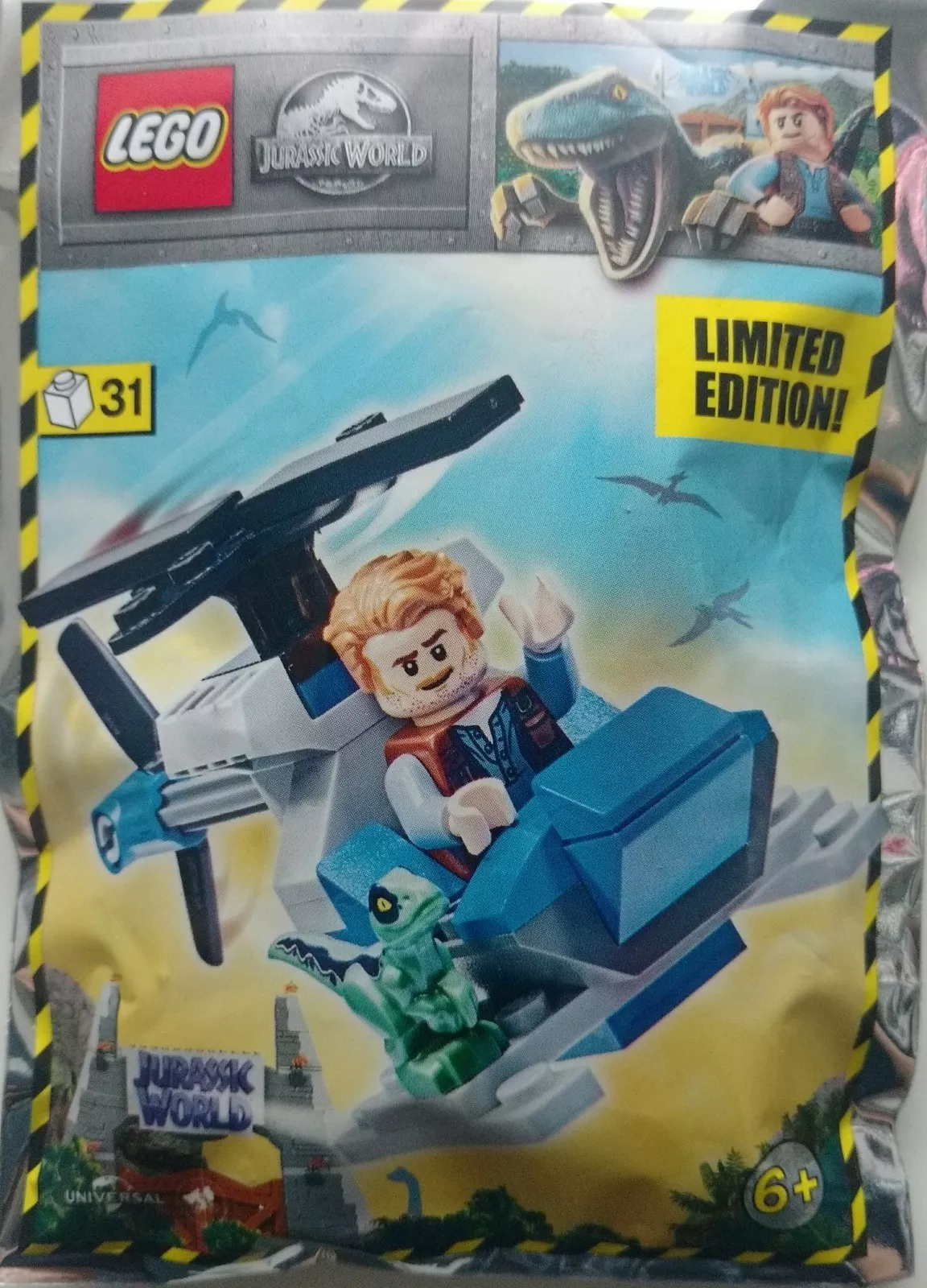Set LEGO Jurassic World 122113 Owen with Helicopter
