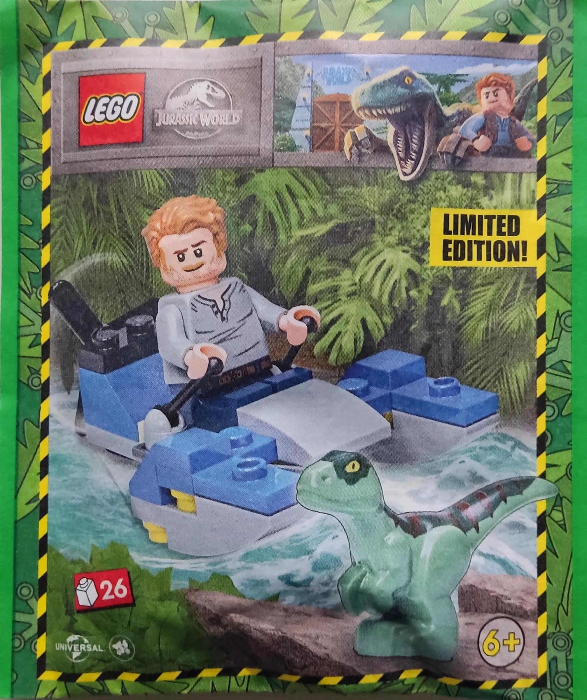 Set LEGO Jurassic World 122331 Owen with Swamp Speeder and Raptor