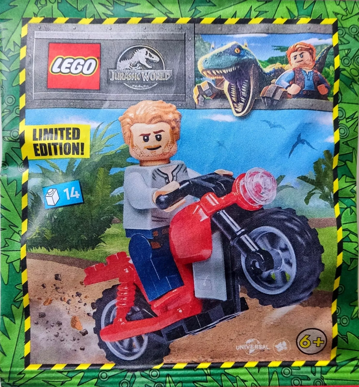 Set LEGO Jurassic World 122333 Owen with Motorcycle