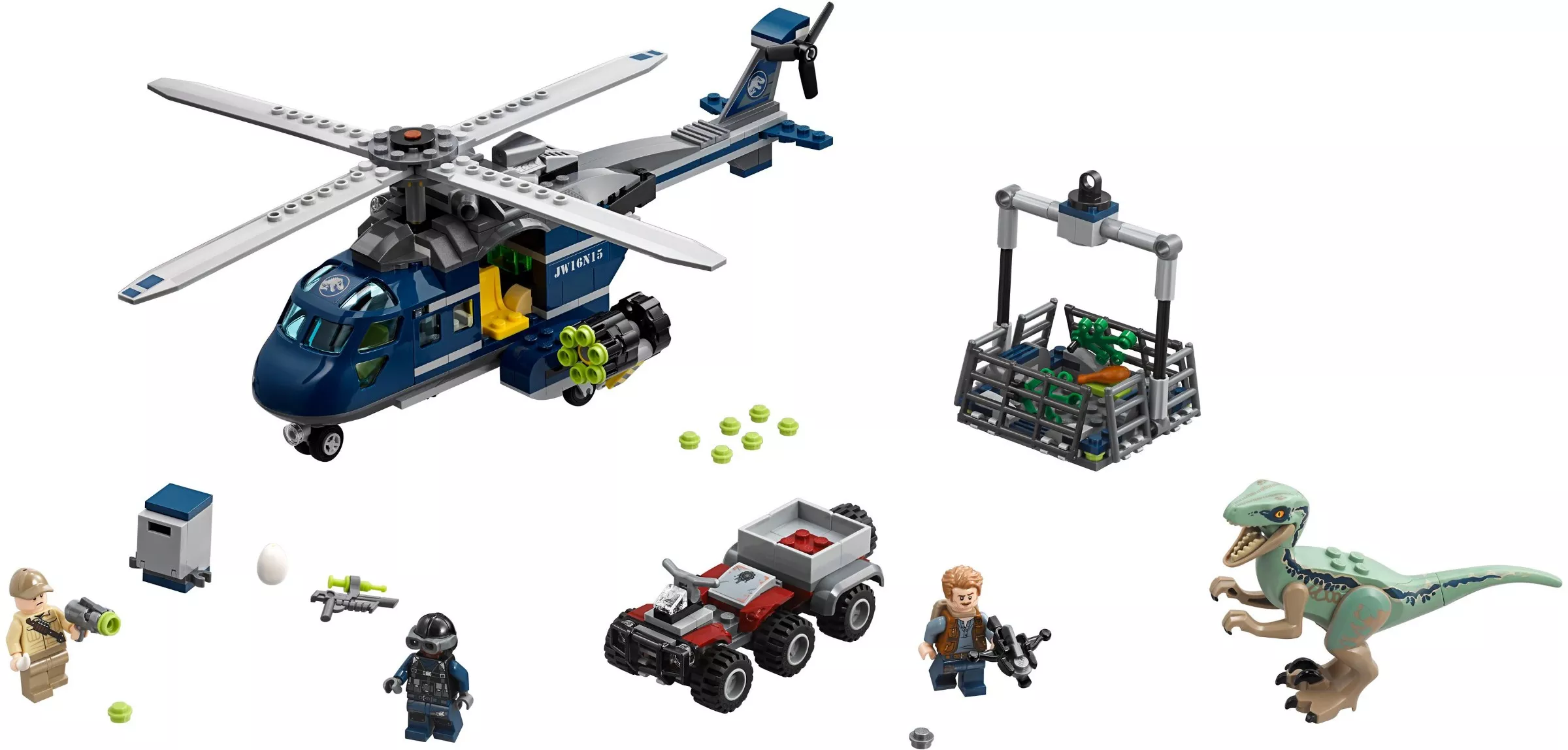 Set LEGO Jurassic World 75928 Blue's Helicopter Pursuit