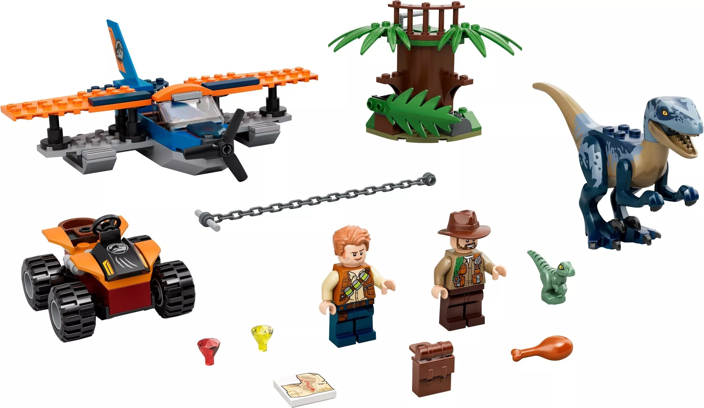 Set LEGO Jurassic World 75942 Velociraptor: Biplane Rescue Mission