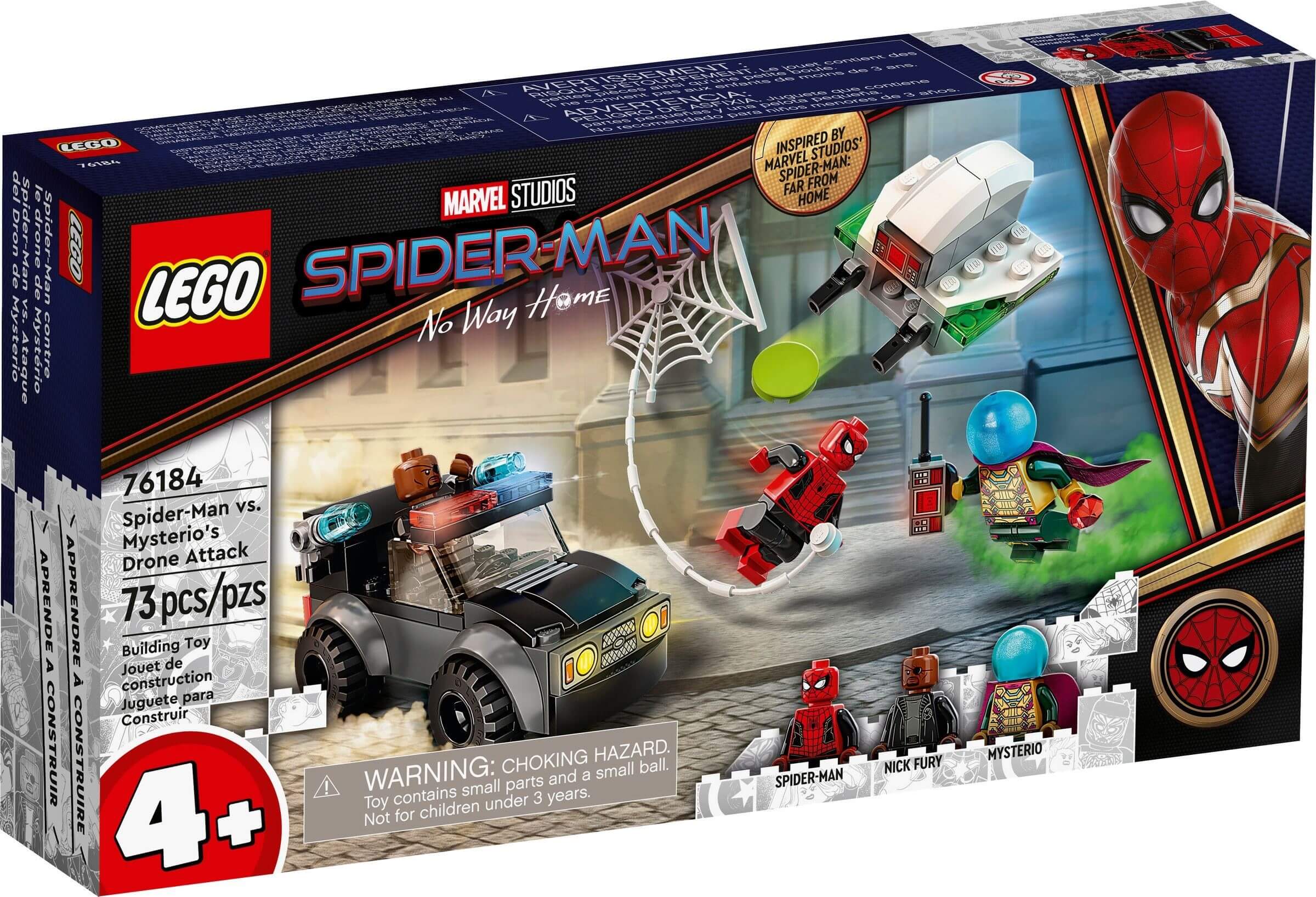 Lego 76184 L'attaque du drone : Spider-Man contre Mystério - Set Lego Marvel  pas cher