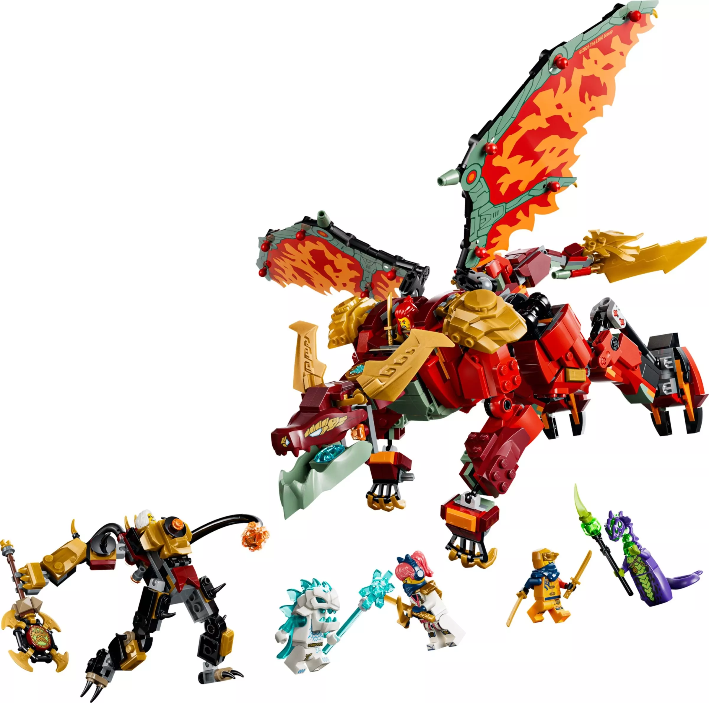 Set LEGO Ninjago 71868 Le robot dragon transformable de Braséra