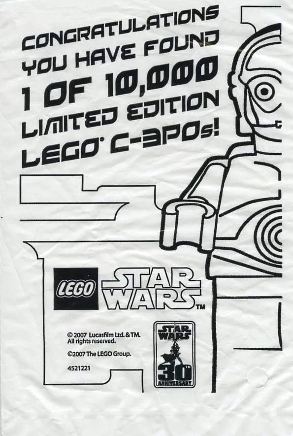 Set LEGO Star Wars 4521221 Gold Chrome Plated C-3PO