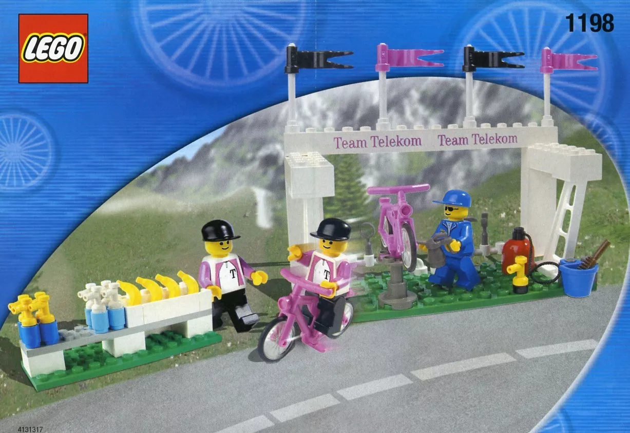Set LEGO Town 1198 Telekom Race Cyclists and Service Crew