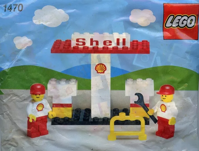 Set LEGO Town 1470 Petrol Pumps and Garage Staff