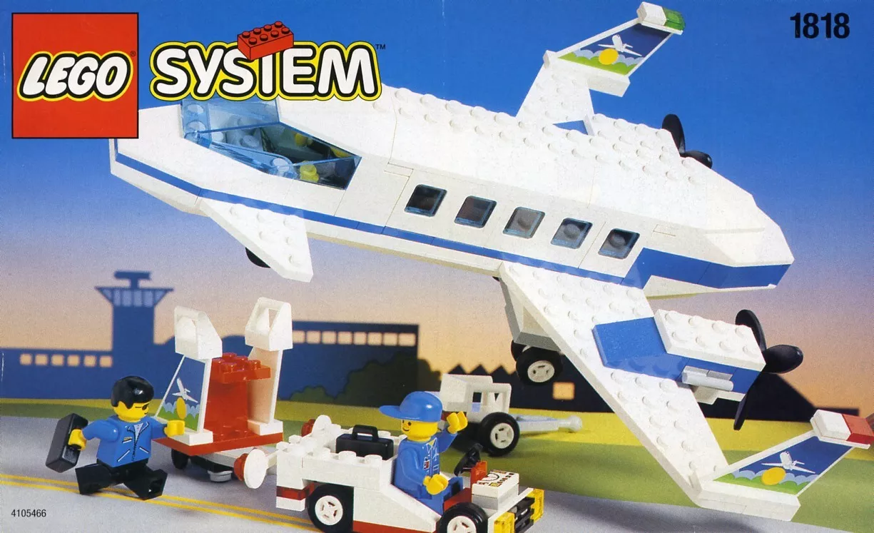 Set LEGO Town 1818 Aircraft and Ground Support Equipment and Vehicle.