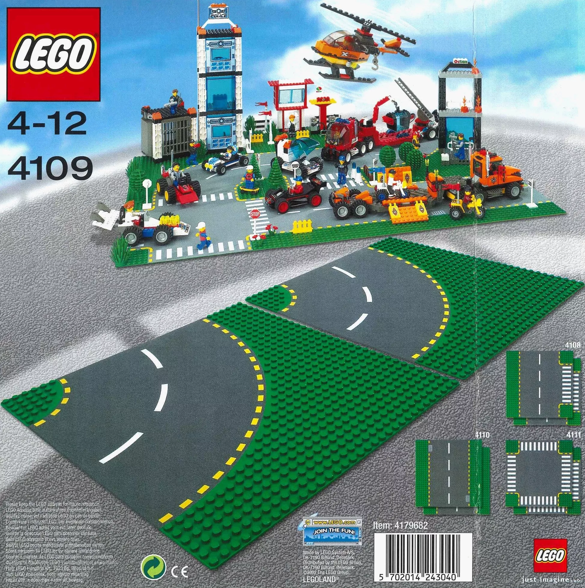 Set LEGO Town 4109 Road Plates, Curved