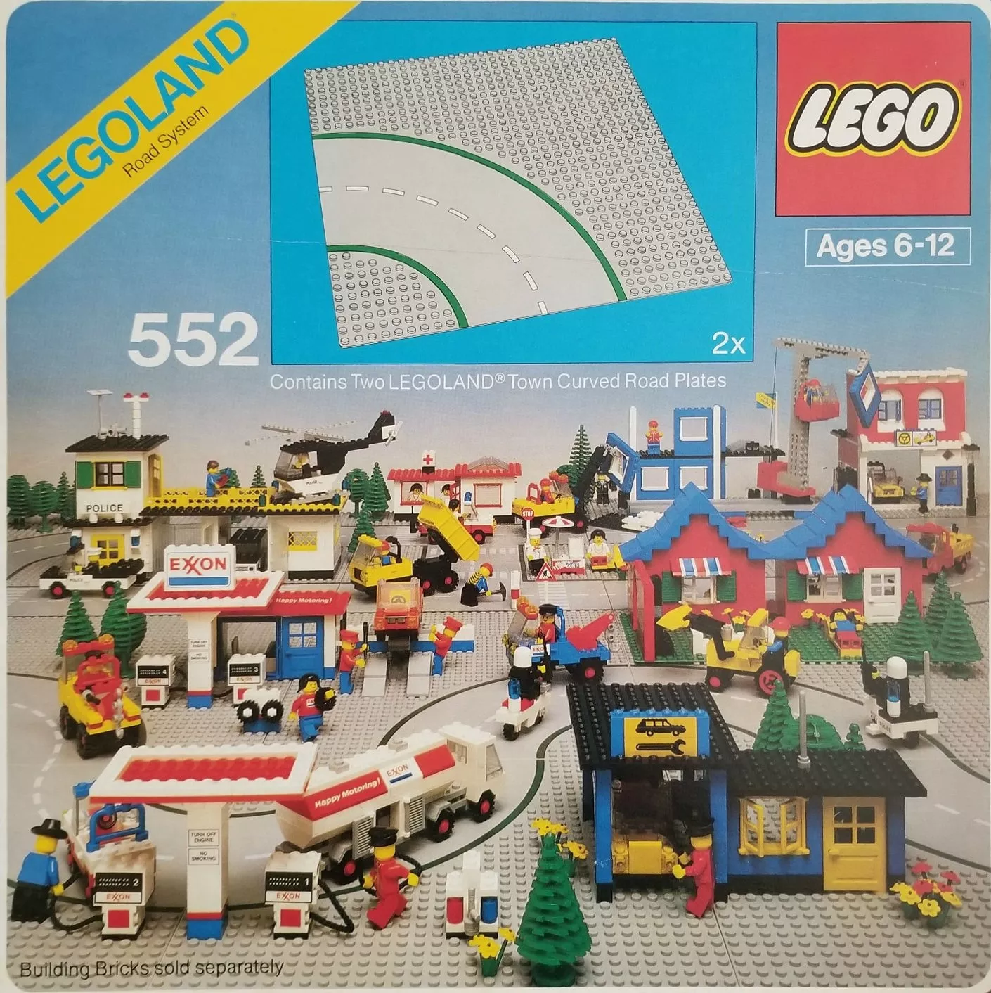 Set LEGO Town 552 Road Plates, Curved