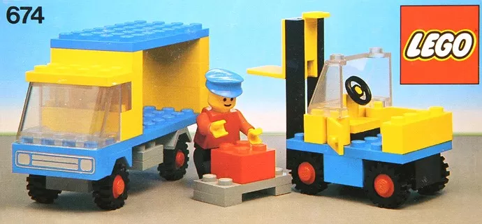 Set LEGO Town 674 Forklift and Truck