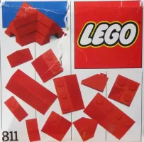 Set  LEGO Basic 811 Red Roof Bricks, Steep Pitch