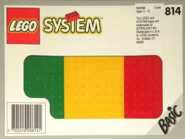Set  LEGO Basic 814 Baseplates, Green, Red and Yellow