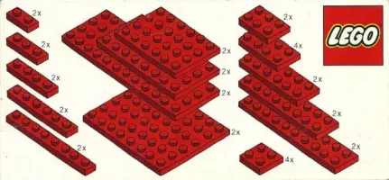 Set  LEGO Basic 820 Red Plates Parts Pack
