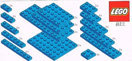 Set  LEGO Basic 822 Blue Plates Parts Pack
