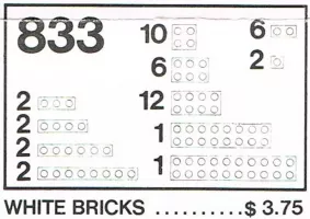 Set  LEGO Basic 833 White Bricks Parts Pack