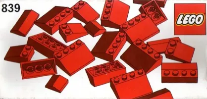 Set  LEGO Basic 839 Red Roof Bricks Parts Pack, 33°