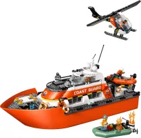 Set  Lego City 60504 Le bateau de sauvetage et l'hélicoptère des garde-côtes