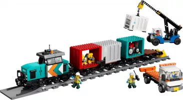 Set  LEGO City 60509 Le train de marchandises du port avec grue et camion