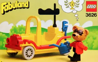 Set LEGO Fabuland 3626 Roger Racoon and his Sports Car