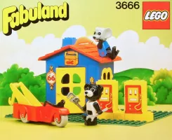 Set LEGO Fabuland 3666 Billy Bear and Mortimer Mouse's Service Station