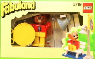 Set LEGO Fabuland 3719 Bus Stop with Maximilian Mouse