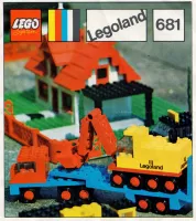 Set  LEGO LEGOLAND 681 Low loader with 4 wheel excavator