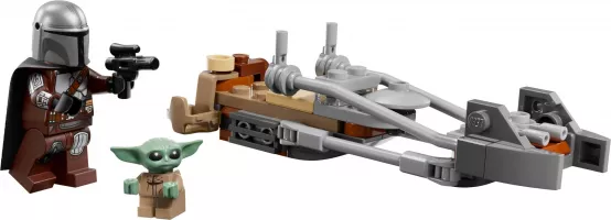 Set  Lego Star Wars 75436 Le speeder bike du Mandalorien et Grogu