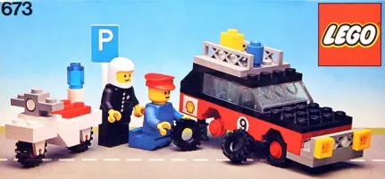 Set LEGO Town 673 Rally Car and Motorbike