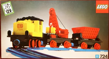 Set LEGO Trains 724 Diesel Locomotive with Crane Wagon and Tipper Wagon