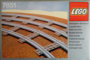 Set LEGO Trains 7851 8 Curved Rails Grey 4.5V