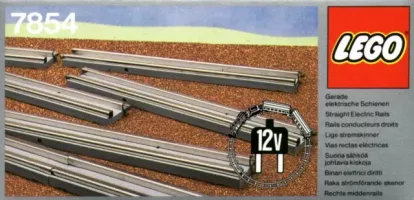 Set LEGO Trains 7854 8 Straight Electric Rails Grey 12V