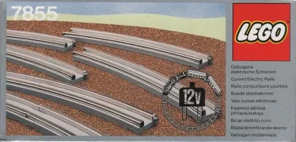 Set LEGO Trains 7855 8 Curved Electric Rails Grey 12V