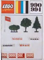 Set  LEGO Universal Building Set 990 Trees and Signs (1971 version with granulated trees and 4 bricks)
