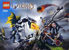 Set LEGO Vikings 7021 Viking Double Catapult vs. the Armored Ofnir Dragon